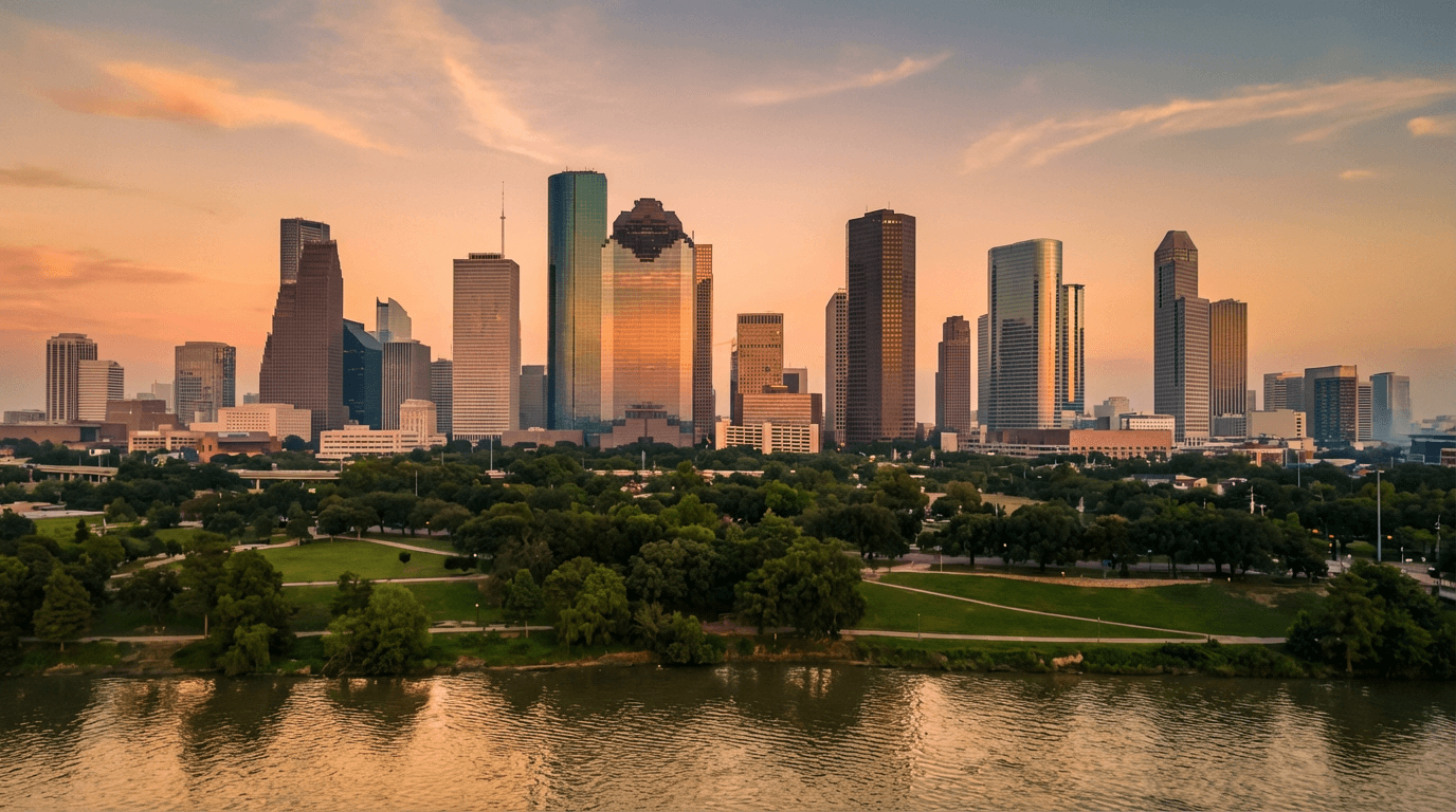 Houston skyline at dusk