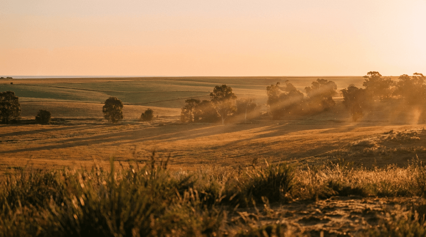 Open Texas land at golden hour